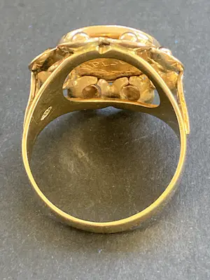 18 karaats geelgouden munt ring kopen? Bied vanaf 535!