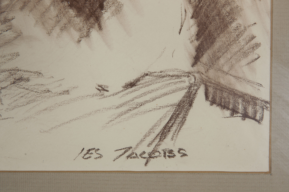 Les (Isaac) Jacobs - Gesprek 6 - Pastelkrijt op papier - gesigneerd r.o. - BKR Amsterdam - 1978 kopen? Bied vanaf 10!