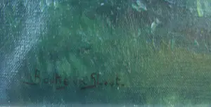 Bouke van der Sloot - Fries landschap met zomerbloemen. kopen? Bied vanaf 350!