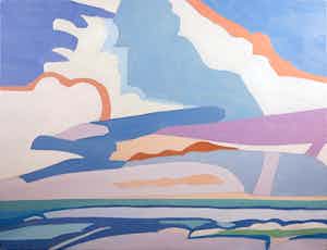 Paul Overhaus - Acryl op doek, Roze wolken verkocht voor € 100!