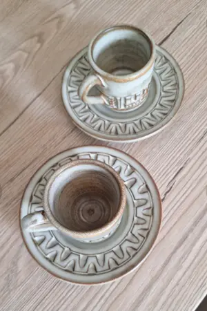 Vallauris Keramiek - Espressotassen und Untertasse kopen? Bied vanaf 75!