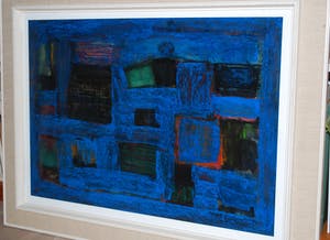 Albert Reinier Jansen - Compositie Blauw - olieverf 1962 kopen? Bied vanaf 100!
