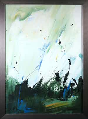 Wijm Bos - Acryl op paneel, Landschap 1 - Ingelijst (Groot) verkocht voor € 70!