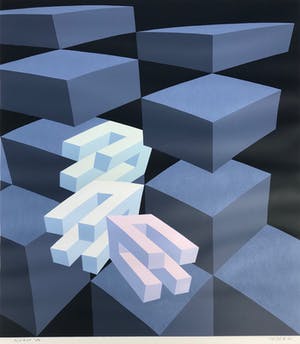 Hans Klaui - Geometrische zeefdruk - 1986 - 19/26 kopen? Bied vanaf 1!