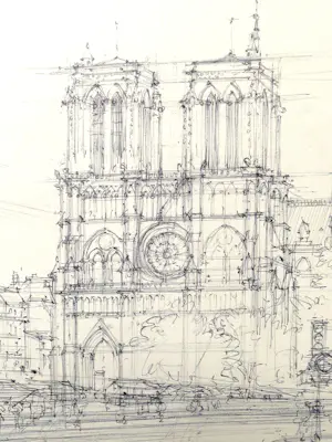 Piet Spijker - Zicht op Notre Dame kopen? Bied vanaf 40!