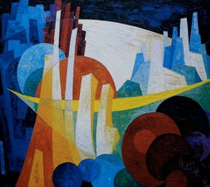 Frits Vogel - Zeefdruk: Geometrische compositie (laatste exemplaar!) kopen? Bied vanaf 40!