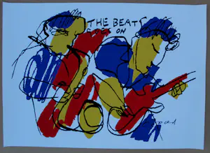 Herman Brood - Zeefdruk op linnen: The beat goes on kopen? Bied vanaf 99!