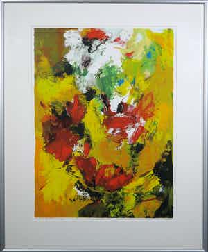 Charlotte Molenkamp - Zeefdruk, Zomertuin, Ingelijst (Groot) verkocht voor € 80!