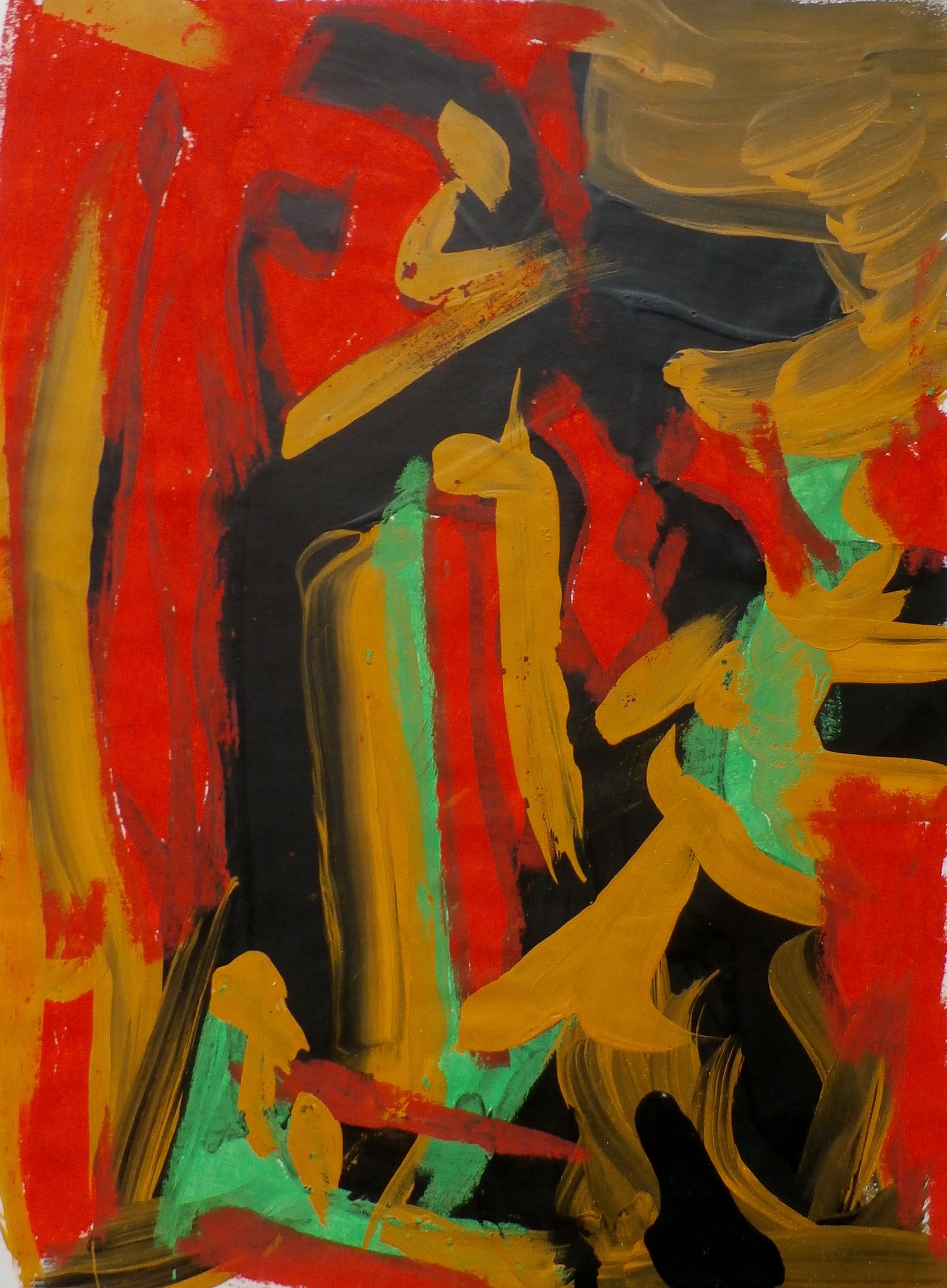 Wim Izaks - olieverf op papier - 1982 verkocht voor € 99!