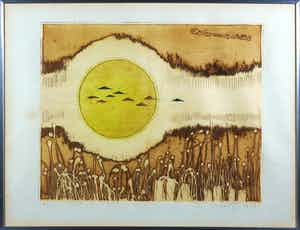 Jan Montyn - Ets, Sawah Indonesia - Ingelijst verkocht voor € 80!