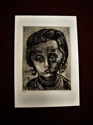 Hans van Efferen - Mooie 1975 zwart-wit Lino/Houtsnede "portret van Jim" gesigneerd kopen? Bied vanaf 32!