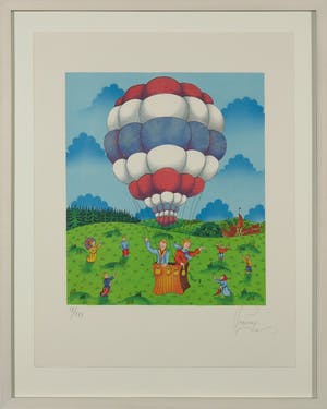 Bernard Vercruyce - Zeefdruk, Le ballon - Ingelijst kopen? Bied vanaf 1!