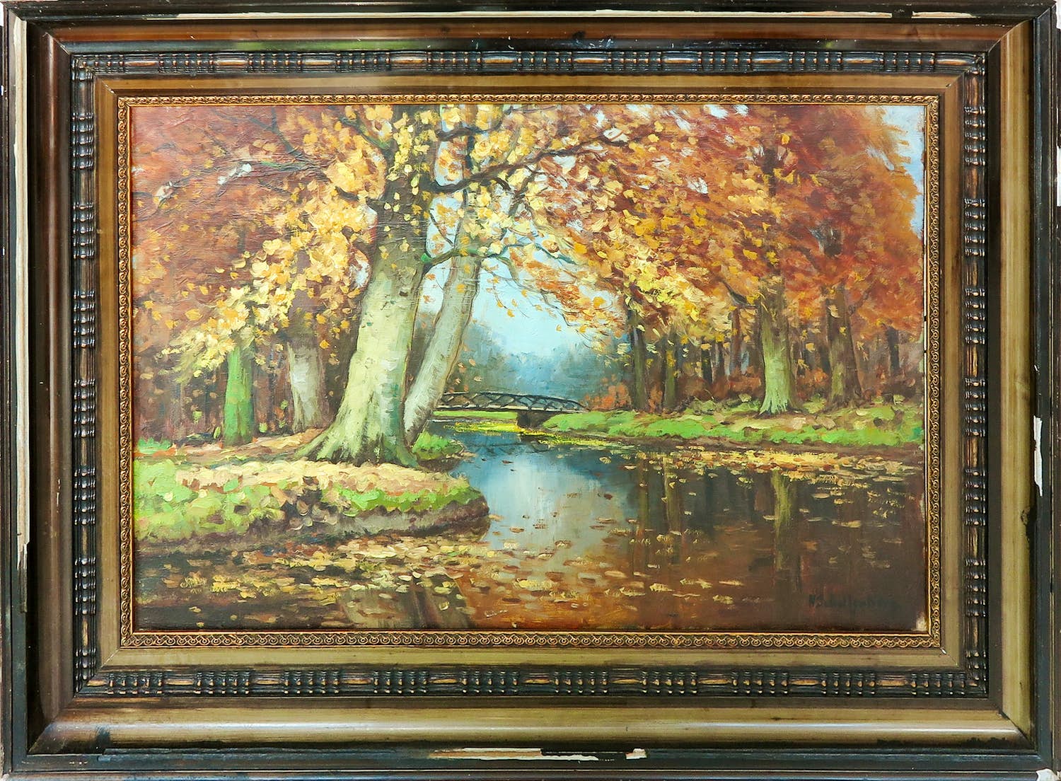 Huibert Schallenberg - Olieverf op doek, Herfst - Ingelijst kopen? Bied vanaf 100!