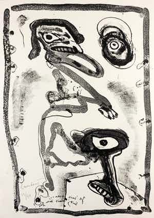 Lucebert - Grote kleurenlitho - zonder titel - 1988 (Kleine oplage) verkocht voor € 300!