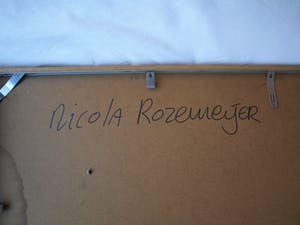 Nicola Rozemeijer - Acrylverf op papier , Vissen op ijs – GROOT - ingelijst - 1997 kopen? Bied vanaf 1!