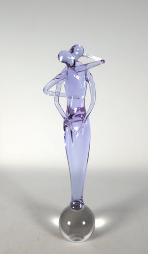 Niet of onleesbaar gesigneerd - Glas, Zoenend paar kopen? Bied vanaf 10!