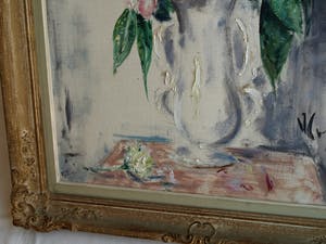 Niet of onleesbaar gesigneerd - Olieverf doek, “Bloemstilleven” – ingelijst – Groot – gesigneerd kopen? Bied vanaf 1!