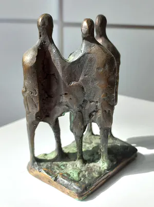 Wim Rijvers - Drie figuren, bronzen beeld kopen? Bied vanaf 150!