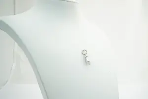 47 - Chique 14 Krt wit gouden hanger met druppelvormige parel kopen? Bied vanaf 80!