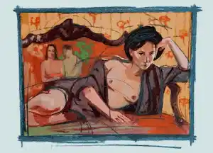 Nico Vrielink - Kleurenzeefdruk CONFRONTATIE met GAUGUIN II vendu pour 89€ !