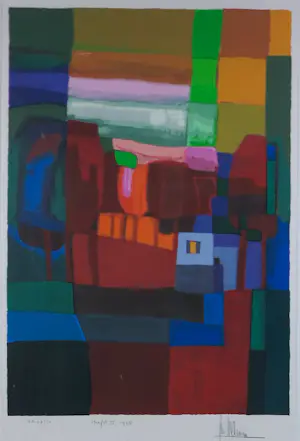 Ton Schulten - Zeefdruk op papier, Herfst II - Ingelijst kopen? Bied vanaf 300!