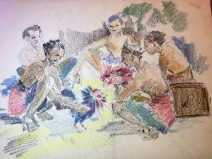 Aart Johannes Cock - 1905-1981 - Balinees Hanengecht kopen? Bied vanaf 90!