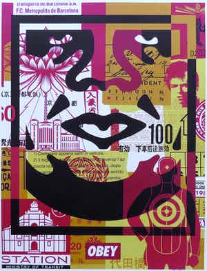 Shepard Fairey - OBEY FACE COLLAGE verkocht voor € 1!