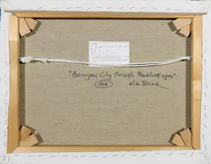 Liz Strick - Olieverf op doek, Bamyan City through Buddha's eyes kopen? Bied vanaf 1!