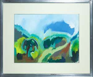 Ferd op de Coul - Gouache, Landschap - Ingelijst verkocht voor € 50!