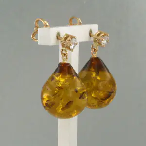 18k gouden oorhangers met barnsteen en briljant geslepen diamant tot. 0.18ct kaufen? Bieten Sie von 340!