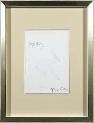 Joseph Beuys - Zeldzame granolitho, Zonder titel - Ingelijst verkocht voor € 1!