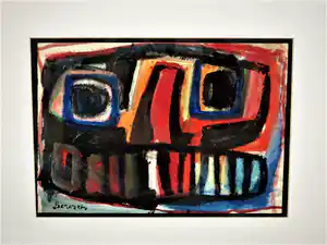 Paul Bervoets - Belgisch Expressionist - groep G-58 - Olieverf "le Masque" - mooi ingelijst verkocht voor € 168!