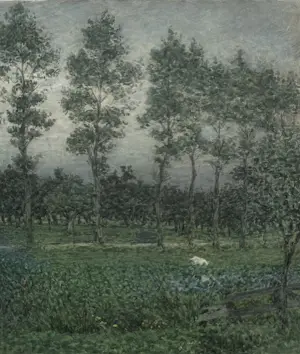 Paul Arntzenius - handgesigneerde aquarel | 'Laan met bomen' (POINTILLISTISCH WERK) kopen? Bied vanaf 600!