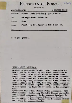 Pierre Louis Dubourcq - De afgebroken boomstam kopen? Bied vanaf 80!