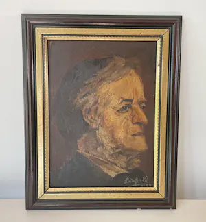 AcheterNiet of onleesbaar gesigneerd - Portret van Richard Wagner - gesigneerd J.A. de Stolk 1938? Enchérissez de 10!