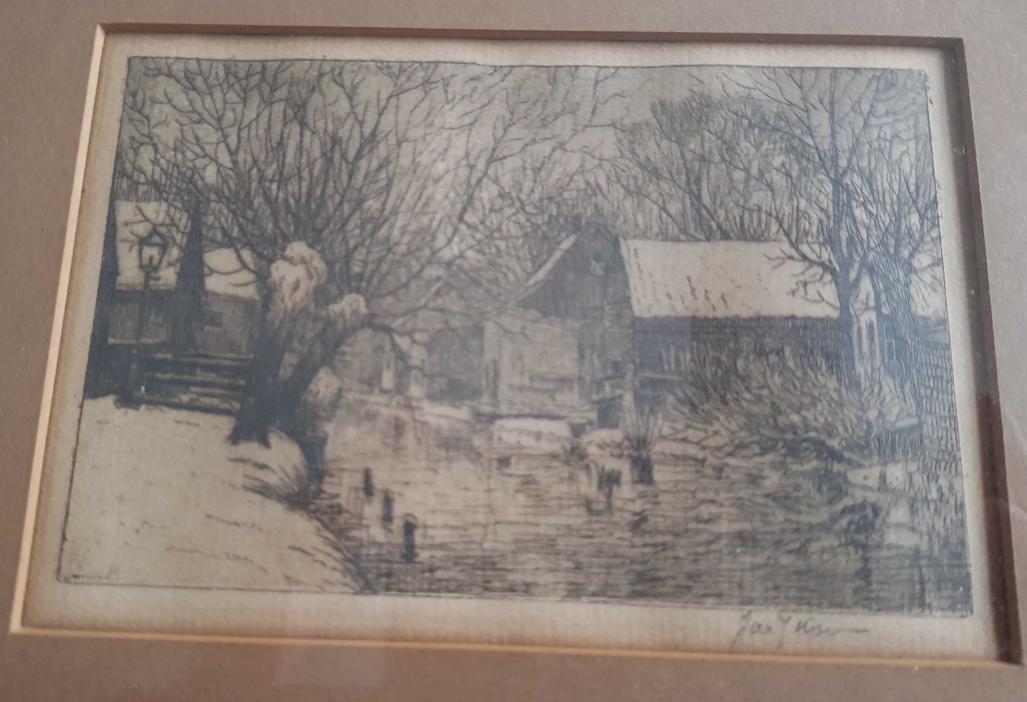 Jac. J. Koeman - Winters landschap - Holland aan het water kopen? Bied vanaf 10!