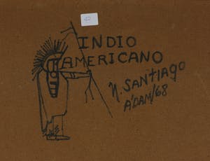 Curiosa - Indo Americano (door N. Santiago), Gemengde techniek op paneel kopen? Bied vanaf 1!