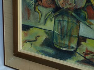 R. Kleijn - Olieverf op doek, Bloemstilleven – gesigneerd en ingelijst – ca 1960? kopen? Bied vanaf 40!