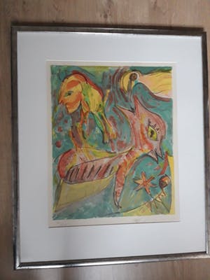 Carl-Henning Pedersen - litho, gesigneerd, genummerd en ingelijst kopen? Bied vanaf 325!