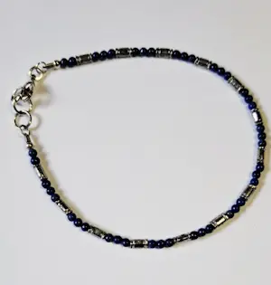 Nieuwe zilveren Armband van lapis lazuli 925 zilver - fijne armband kopen? Bied vanaf 75!