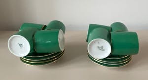 Niet of onleesbaar gesigneerd - Gebr. Schönau Hüttensteinach - Acht Art Deco Mokka kop- en schotels kopen? Bied vanaf 1!