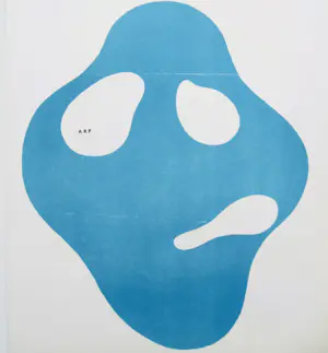 Hans Arp - Achter de Spiegel nr. 33, Parijs 1950 met 3 houten houtsnijwerken kopen? Bied vanaf 120!