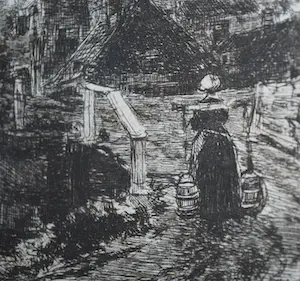 Jacob Maris - Ets - Bruggetje bij Loosduinen kopen? Bied vanaf 65!