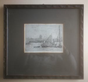 Niet of onleesbaar gesigneerd - Zeilschip. Havengezicht. kopen? Bied vanaf 1!