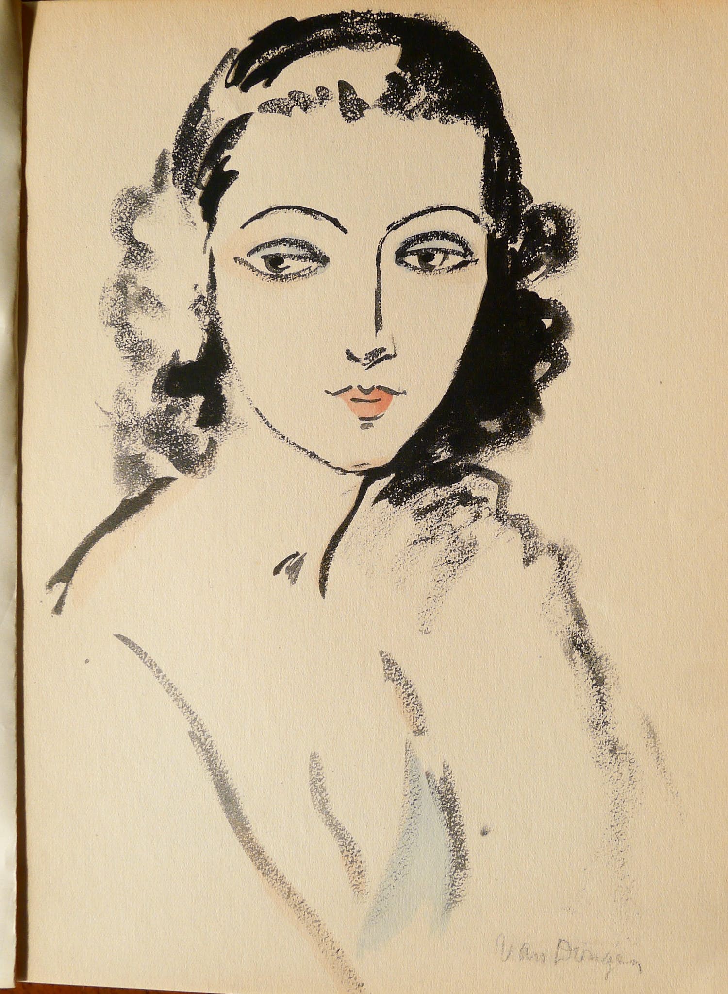 Kees van Dongen - 'Portrait de Femme', pochoir verkocht voor € 725!