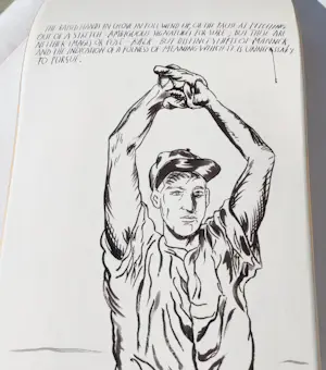 Raymond Pettibon - No Title (The raised hands...) – Skate Deck – Limited Edition kopen? Bied vanaf 275!