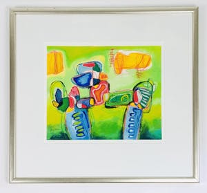 Hans Heijman - Gouache, Abstracte compositie - zonder titel maar met lijst! kopen? Bied vanaf 110!