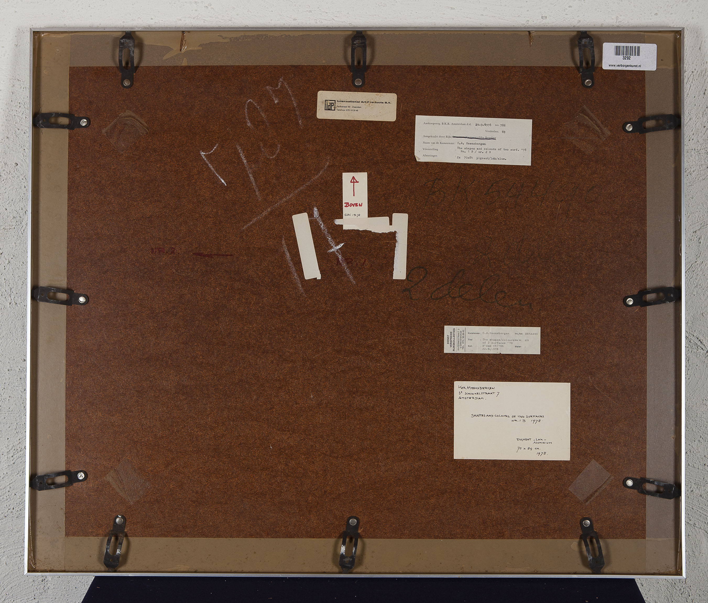 Kor Heemsbergen - Shapes and colours of two surfaces, nr. 1B kopen? Bied vanaf 20!