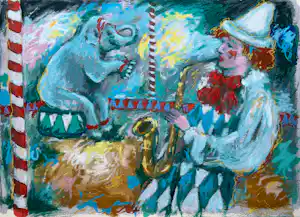 Annemarie de Groot - handgesigneerde zeefdruk | 'Circus' | 1993 verkauft für € 50!