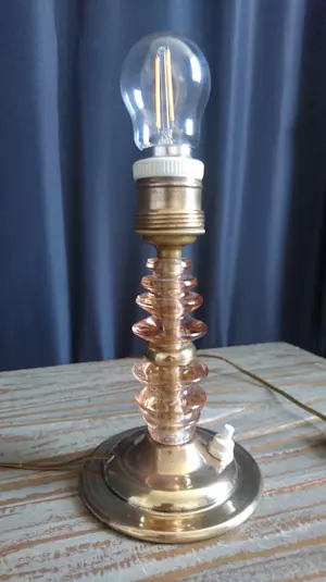 Val-Saint-Lambert - Art Deco tafel/bureaulampje met geringde voet kopen? Bied vanaf 1!